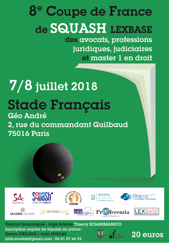 Tournoi de squash des professions juridiques et judiciaires - Edition 2018